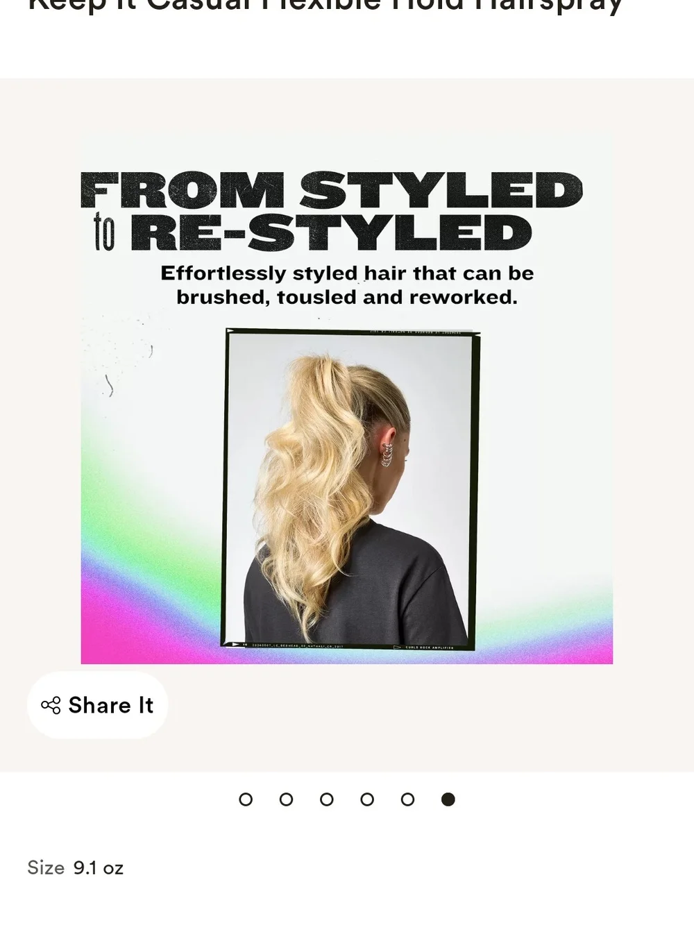BedHead Keep It Casual Hairspray - Pink and Orange Gradient Can